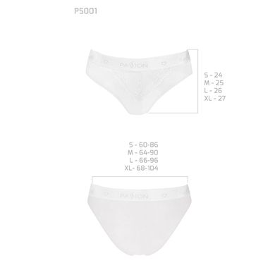 Трусики с широкой резинкой и кружевом Passion PS001 PANTIES S, white SO4173 фото