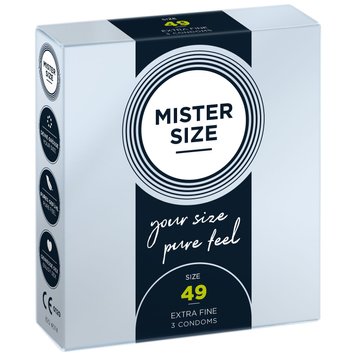 Презервативы Mister Size - pure feel - 49 (3 condoms), толщина 0,05 мм SO8033 фото