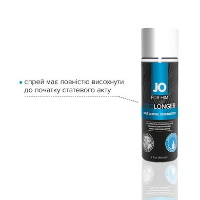 Пролонгирующий спрей JO Prolonger Spray with Benzocaine (60 мл) не содержит минеральных масел SO1832 фото