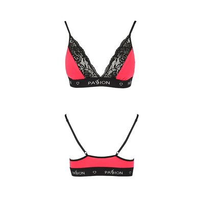 Эластичный топ с кружевом Passion PS001 TOP L, red-black SO4183 фото