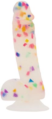 Фаллоимитатор с конфетти ADDICTION - PARTY MARTY 7.5″ - FROST & CONFETTI, 19 см, силикон SO4532 фото