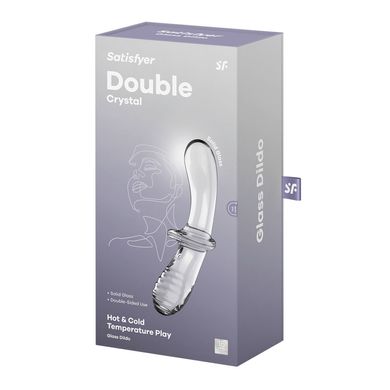 Двосторонній скляний дилдо Satisfyer Double Crystal Transparent, боросилікатне скло, унісекс SO8784 фото