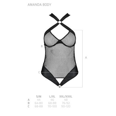 Сетчатый боди с халтером Passion Amanda Body S/M, black SO5316 фото