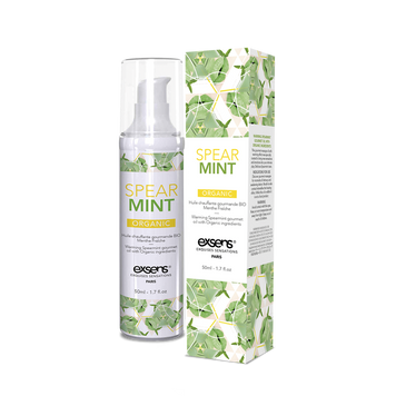 Массажное масло EXSENS Organic Spear Mint 50мл разогревающее, без сахара, без парабенов, съедобное SO2380 фото