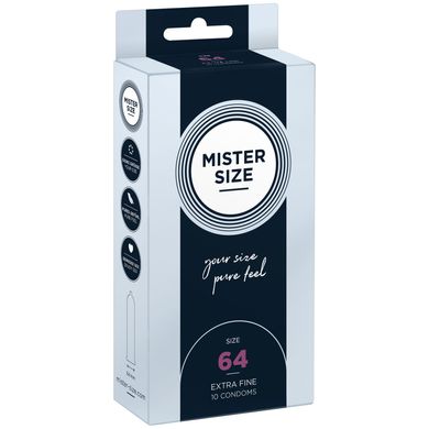 Презервативы Mister Size - pure feel - 64 (10 condoms), толщина 0,05 мм SO8047 фото