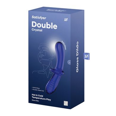 Двусторонний стеклянный дилдо Satisfyer Double Crystal Light blue, боросиликатное стекло, унисекс SO8787 фото