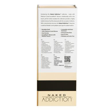 Фаллоимитатор Naked Addiction — 9″ Silicone Dual Density Bendable Dildo Vanilla, вибропуля в подарок SO8906 фото