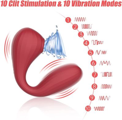 Вакуумный вагинально-клиторальный стимулятор Magic Motion Bobi Red, управление со смартфона SO5745 фото