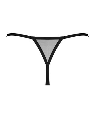 Трусики-стрінги Obsessive Novenes crotchless thong, XS/S, сітка, стрепи, прикраса зі стразами, відкр SX0622 фото