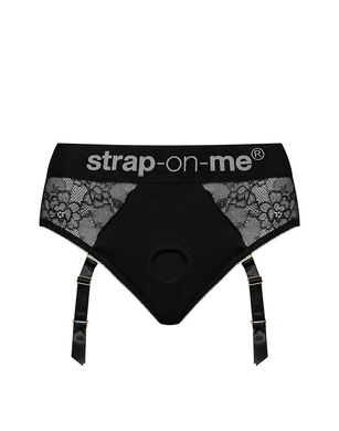 Кружевные трусы для страпона с подвязками для чулок Strap-On-Me DIVA HARNESS - L (мятая упаковка!!!) SO4512-R фото