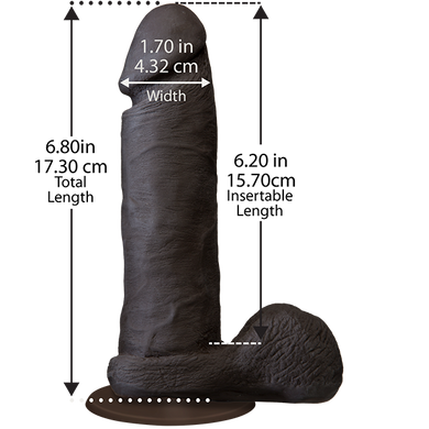 Фалоімітатор Doc Johnson The Realistic Cock 6 inch Black - ULTRASKYN, Vac-U-Lock, діаметр 4,3 см SO2790 фото