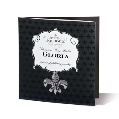 Пэстис из кристаллов Petits Joujoux Gloria set of 3 - Black/Purple, украшение на грудь и вульву SO3129 фото