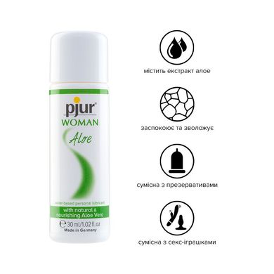 Лубрикант на водной основе pjur Woman Aloe 30 мл с экстрактом алоэ, увлажняющий, без парабенов PJ13310 фото