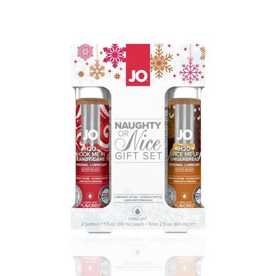 Набір лубрикантів JO Naughty or Nice Gift Set – Candy Cane & Gingerbread (2×30 мл) SO6163 фото