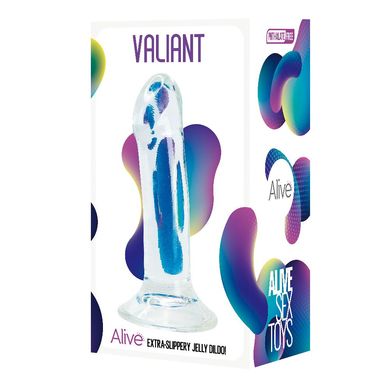 Прозорий фалоімітатор Alive Valiant Jelly Dildo SO6032 фото