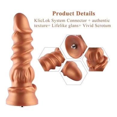 Силиконовый дилдо Hismith Spiral Grain Silicone Dildo Monster Series SO9961 фото