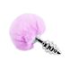 Металлическая анальная пробка Кроличий хвостик Alive Fluffy Twist Plug L Purple, диаметр 3,8 см SO6310 фото 2