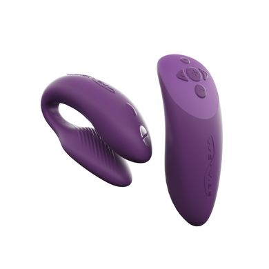 Смарт-вибратор для пар We-Vibe Chorus Purple, сенсорное управление вибрациями сжатием пульта SO6923 фото