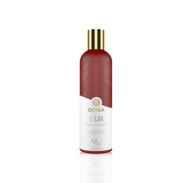 Натуральное массажное масло DONA Relax — Lavender & Tahitian Vanilla (120 мл) с эфирными маслами SO2623 фото