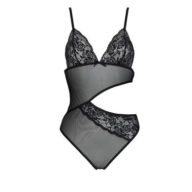 Боді з ажурним ліфом Passion CHRISTA BODY S/M, black SO5754 фото