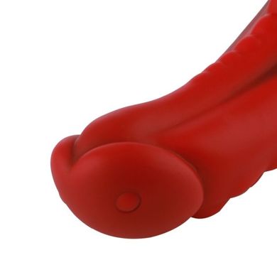 Силіконовий дилдо Hismith 8.35" Curved Silicone Dildo Red Monster Series SO9966 фото