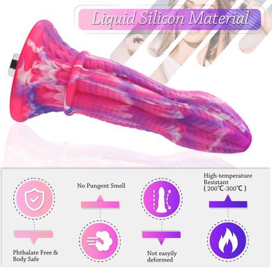 Фалоімітатор для секс-машин Hismith 10.3″ Silicone Monster Dildo Series, KlicLok та присоска SO6216 фото