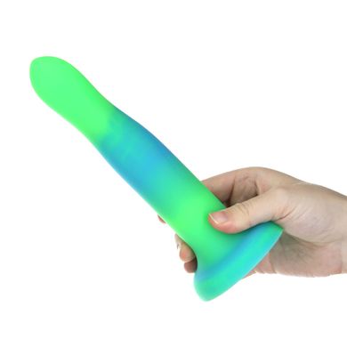 Фалоімітатор, що світиться в темряві, ADDICTION Rave 8″, Glow in the Dark Dildo Blue Green, 20,3 см SO6849 фото