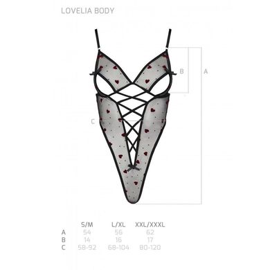 Эротическое боди с рисунком Passion LOVELIA BODY L/XL, black SO4753 фото