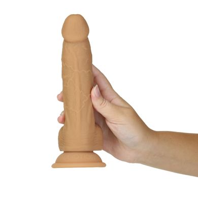 Фаллоимитатор ADDICTION Dual Density Silicone Dildo Caramel 8″, присоска, диаметр 4,3 см, вибропуля SO8243 фото