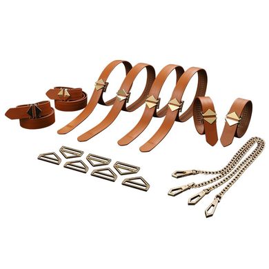 Набір із 8 ременів для зв'язування LOCKINK 8-Bondage-Straps Restraint Set - Brown SX0834 фото