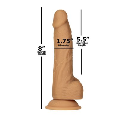 Фаллоимитатор ADDICTION Dual Density Silicone Dildo Caramel 8″, присоска, диаметр 4,3 см, вибропуля SO8243 фото