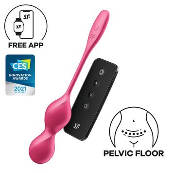 Вагінальні смарт-кульки з вібрацією Satisfyer Love Birds 2 Connect App Red, 86 г, пульт ДК SX0571 фото