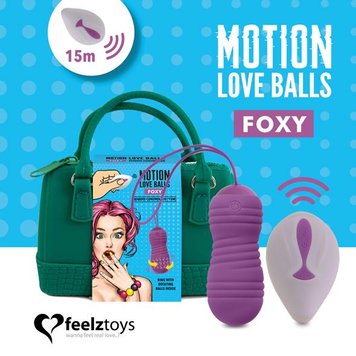 Вагінальні кульки з перлинним масажем FeelzToys Motion Love Balls Foxy з пультом ДК, 7 режимів SO3854 фото