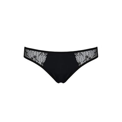 Трусики-сліпи з мереживною сіточкою Passion DINA THONG L/XL, black SO5340 фото