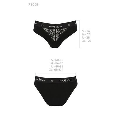 Трусики с широкой резинкой и кружевом Passion PS001 PANTIES M, black SO4160 фото