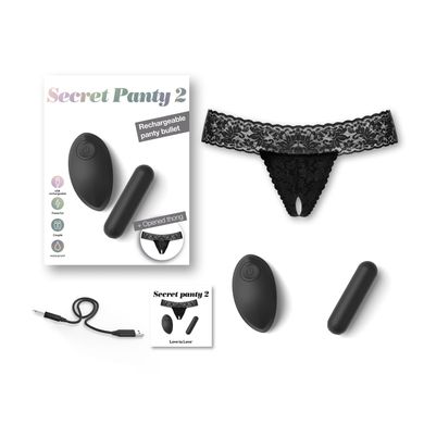 Вибратор Love To Love SECRET PANTY 2, в комплекте трусики, вибропуля, пульт ДУ, 10 режимов работы SO3824 фото