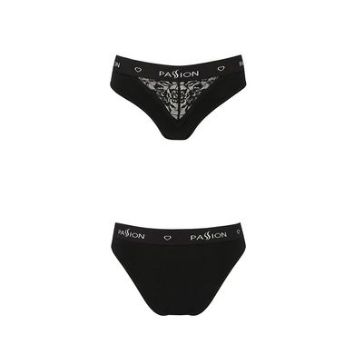 Трусики с широкой резинкой и кружевом Passion PS001 PANTIES S, black SO4161 фото