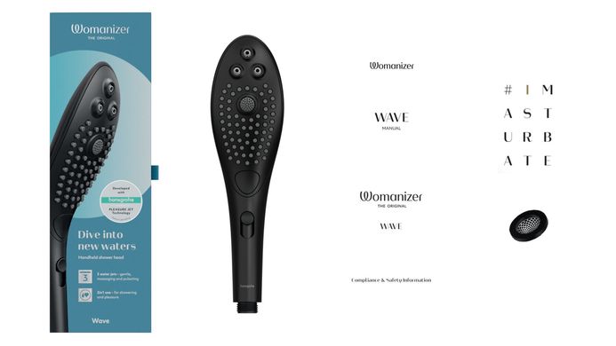 Насадка-стимулятор для душу 2в1 Womanizer Wave Black, масажер для інтимних зон SO8763 фото