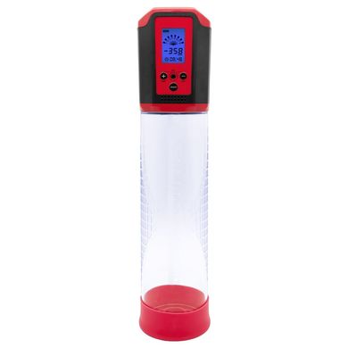 Автоматическая вакуумная помпа Men Powerup Passion Pump Red, LED-табло, перезаряжаемая, 8 режимов SO6226 фото