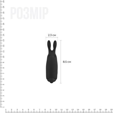 Вибропуля Adrien Lastic Pocket Vibe Rabbit Black со стимулирующими ушками AD33499 фото