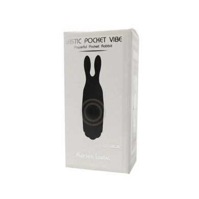 Вибропуля Adrien Lastic Pocket Vibe Rabbit Black со стимулирующими ушками AD33499 фото