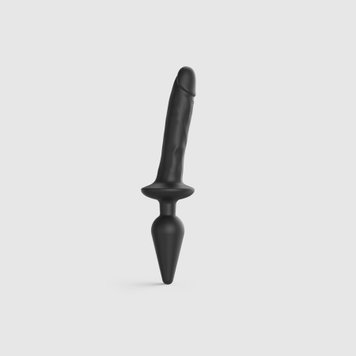 Анальная пробка с дилдо Strap-On-Me SWITCH PLUG-IN REALISTIC DILDO BLACK - L (мятая упаковка) SO6828-R фото