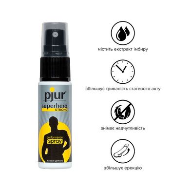 Пролонгирующий спрей pjur Superhero Strong Spray 20 ml, с экстрактом имбиря, впитывается в кожу PJ12920 фото