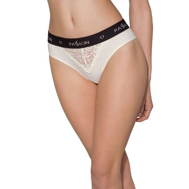 Трусики з широкою гумкою і мереживом Passion PS001 PANTIES M, ecru SO4164 фото