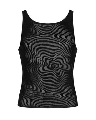 Мужская полупрозрачная майка-борцовка с узором Obsessive T103 tank top S/M/L, черная SO7311 фото