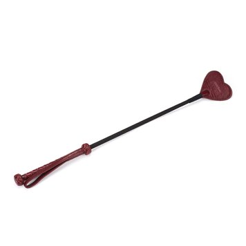 Шльопалка-сердечко Liebe Seele Wine Red Riding Crop with Heart-Shape Tip, натуральна шкіра SO9458 фото