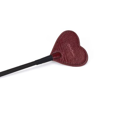 Шльопалка-сердечко Liebe Seele Wine Red Riding Crop with Heart-Shape Tip, натуральна шкіра SO9458 фото