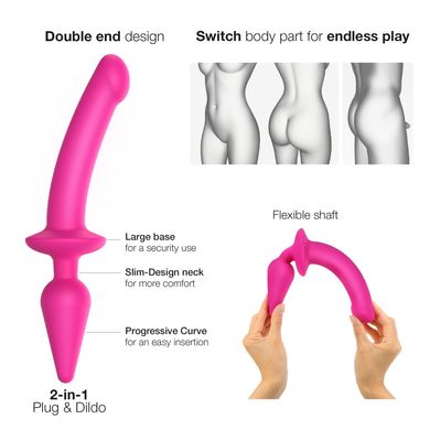 Анальная пробка с дилдо Strap-On-Me SWITCH PLUG-IN SEMI-REALISTIC DILDO FUCHSIA - L (мятая упаковка) SO6829-R фото