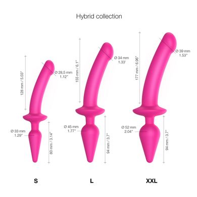 Анальна пробка з дилдо Strap-On-Me SWITCH PLUG-IN SEMI-REALISTIC DILDO FUCHSIA - L (м'ята упаковка) SO6829-R фото