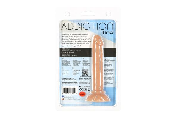 Фаллоимитатор ADDICTION Tino 5.25″ Silicone Dildo, присоска, диаметр 1,9 см, вибропуля в подарок SO7754 фото